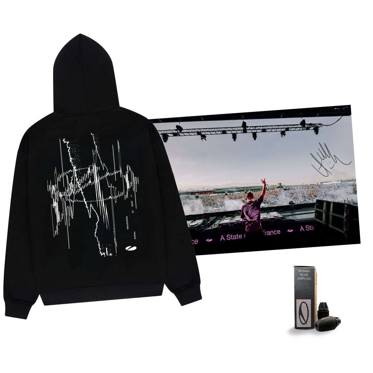 A State of Trance Transformation - Hoodie London, earplug & signed photo package